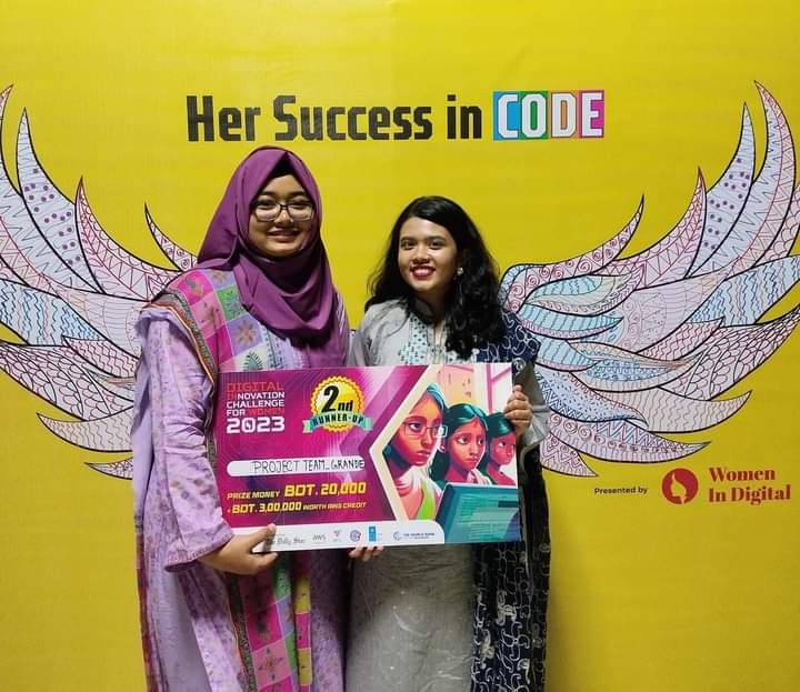 Team Grande of the CSE Department showcased their exceptional talent by securing the 2nd Runner-up position at the Digital Innovation Challenge for Women 2023.